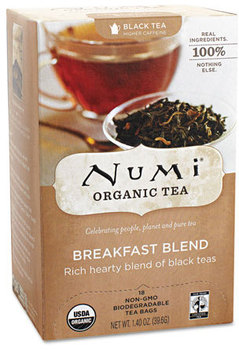 Numi® Organic Tea,  1.4oz, Breakfast Blend, 18/Box