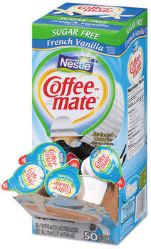 Coffee-mate® Liquid Coffee Creamer Sugar Free French Vanilla,  0.375oz, 50/Box, 4 Boxes/Carton