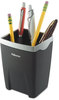 A Picture of product FEL-8032301 Fellowes® Office Suites™ Pencil Cup Divided Plastic, 3.13 x 4.25, Black/Silver
