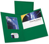 A Picture of product OXF-57556 Oxford® Twin-Pocket Folder,  Embossed Leather Grain Paper, Hunter Green