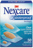 A Picture of product MMM-43250 3M Nexcare™ Waterproof Bandages Clear Assorted Sizes, 50/Box