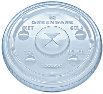 Fabri-Kal Greenware 12 oz. Compostable Clear Plastic Parfait Cup with 4 oz.  Insert and Flat and Dome Lids - 100/Pack
