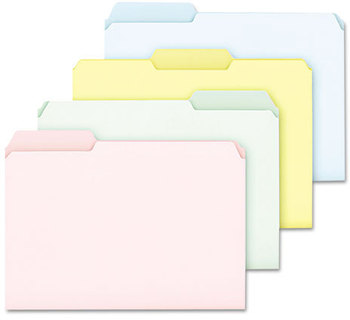 Pendaflex® Pastel Colored File Folders,  1/3 Cut Top Tab, Letter, Assorted, 100/Box