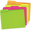 A Picture of product PFX-40523 Pendaflex® Glow File Folders 1/3-Cut Tabs: Assorted, Letter Size, 0.75" Expansion, Colors, 24/Pack