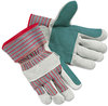 A Picture of product MPG-1211J Memphis™ Men's Economy Leather Palm Gloves,  White/Red, Large, 12 Pairs