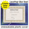 A Picture of product NUD-21201 NuDell™ Leather Grain Certificate Frame,  8-1/2 x 11, Blue, Pack of Two