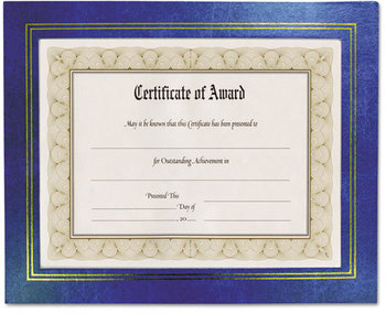 NuDell™ Leather Grain Certificate Frame,  8-1/2 x 11, Blue, Pack of Two