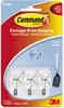 A Picture of product MMM-17067CLR Command™ Clear Hooks and Strips Small, Plastic/Metal, 0.5 lb Capacity, 3 4 Strips/Pack