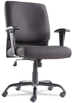 OIF Big & Tall Swivel/Tilt Mid-Back Chair,  Height Adjustable T-Bar Arms, Black