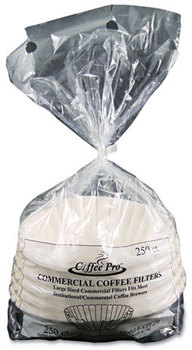 Coffee Pro Commercial Coffee Filters,  12-Cups, White, 250 Filters/Pack