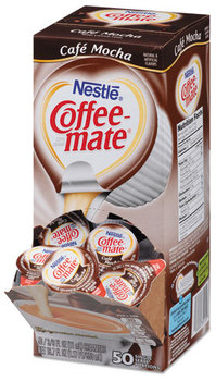 Coffee-mate® Liquid Coffee Creamer,  Café Mocha, 0.375 oz Cups, 50/Box, 4 Boxes/Case