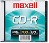A Picture of product MAX-648201 Maxell® CD-R Recordable Disc,  700MB/80min, 48x, w/Slim Jewel Case, Silver