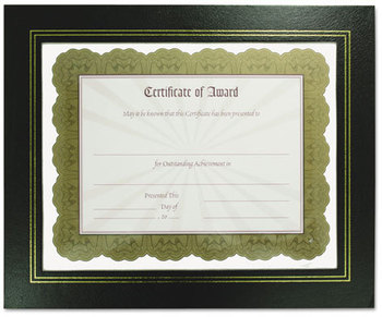 NuDell™ Leather Grain Certificate Frame,  8-1/2 x 11, Black, Pack of Two