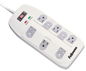 Fellowes® Eight-Outlet Superior Surge Protector,  8 Outlets, 6 ft Cord, 2160 Joules
