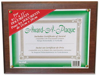 NuDell™ Award-A-Plaque,  Acrylic/Plastic, 10-1/2 x 13, Walnut