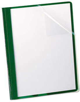 Oxford® Clear Front Standard Grade Report Cover,  3 Fasteners, Letter, 1/2" Capacity, Green, 25/Box