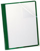 A Picture of product OXF-55807 Oxford® Clear Front Standard Grade Report Cover,  3 Fasteners, Letter, 1/2" Capacity, Green, 25/Box