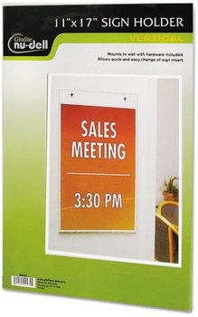 NuDell™ Clear Plastic Sign Holders,  Wall Mount, 11 x 17
