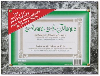 NuDell™ Award-A-Plaque,  Acrylic/Plastic, 10-1/2 x 13, Black