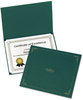 A Picture of product OXF-29900605BGD Oxford® Certificate Holder,  11 1/4 x 8 3/4, Green, 5/Pack