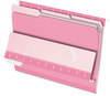 A Picture of product PFX-421013PIN Pendaflex® Interior File Folders 1/3-Cut Tabs: Assorted, Letter Size, Pink, 100/Box