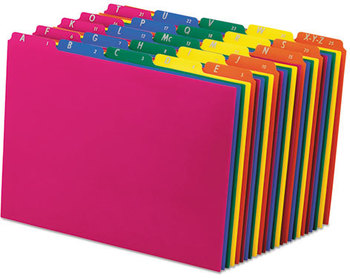 Pendaflex® Poly Top Tab File Guides 1/5-Cut A to Z, 8.5 x 11, Assorted Colors, 25/Set