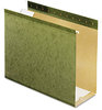 A Picture of product PFX-4152X4 Pendaflex® Extra Capacity Reinforced Hanging File Folders with Box Bottom 4" Letter Size, 1/5-Cut Tabs, Green, 25/Box