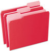 A Picture of product PFX-15213RED Pendaflex® Colored File Folders 1/3-Cut Tabs: Assorted, Letter Size, Red/Light Red, 100/Box