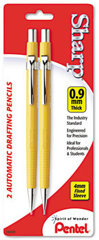 Pentel® Sharp™ Mechanical Pencil,  0.9 mm, Yellow Barrel, 2/Pack