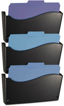 Officemate 2200 Series Wall File System,  Letter, Black, 3/Pack