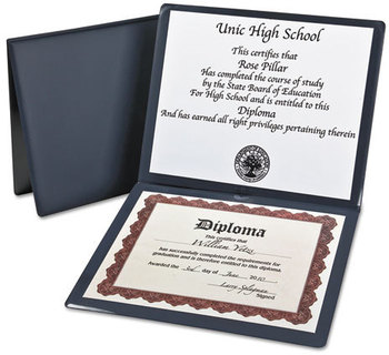 Oxford® Diploma Cover,  12 1/2 x 10 1/2, Navy