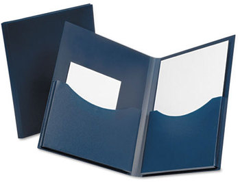 Oxford® Double Stuff® Twin-Pocket Folder,  200-Sheet Capacity, Navy