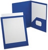 A Picture of product OXF-57441 Oxford® ViewFolio™ Poly Twin-Pocket Folders,  50-Sheet Capacity, Blue/Clear