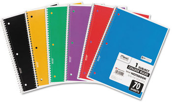 Mead® Spiral® Notebook,  Perforated, College Rule, 8 x 10 1/2, White, 70 Sheets