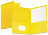 A Picture of product OXF-57509 Oxford® Twin-Pocket Folder,  Embossed Leather Grain Paper, Yellow