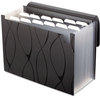 A Picture of product PFX-02327 Pendaflex® Sliding Cover Expanding File 4" Expansion, 13 Sections, Cord/Hook Closure, 1/6-Cut Tabs, Letter Size, Black