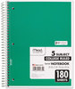 A Picture of product MEA-05682 Mead® Spiral® Notebook,  Perforated, College Rule, 8 x 10 1/2, White, 180 Sheets