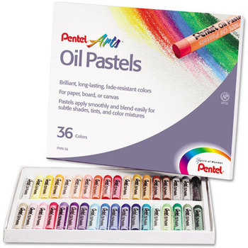 Pentel® Oil Pastel Set With Carrying Case, 36-Color Set, Assorted, 36/Set