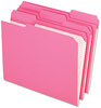 A Picture of product PFX-R15213PIN Pendaflex® Double-Ply Reinforced Top Tab Colored File Folders,  1/3 Cut, Letter, Pink, 100/Box