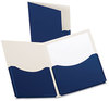 A Picture of product OXF-54443 Oxford® Double Stuff® Twin-Pocket Folder,  200-Sheet Capacity, Navy