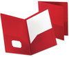 A Picture of product OXF-57411 Oxford® Poly Twin-Pocket Folder,  Holds 100 Sheets, Opaque Red