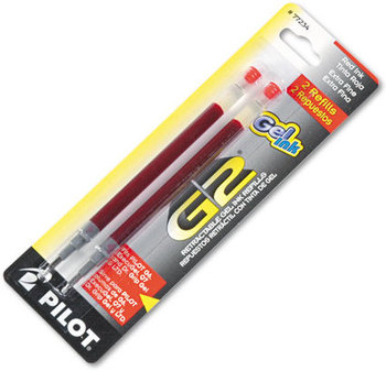 Pilot® Refill for Pilot® Gel Pens,  Dr. Grip Gel/Ltd, ExecuGel G6, Q7, Extra Fine, Red, 2/Pack