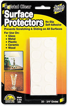 Master Caster® Scratch Guard® Surface Protectors,  3/4" dia, Circular, Clear, 20/Pack