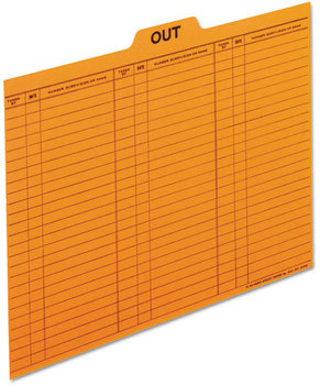 Pendaflex® Salmon Colored Charge-Out Guides,  1/5 Top Tab, 11 pt Stock, Letter, Salmon, 100/Box