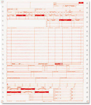 Paris Business Products Insurance Claim Forms,  2 Part Continuous White/Canary, 9 1/2 x 11, 1000 Forms