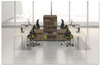 A Picture of product MLN-EZPW3C001 Mayline® e5 Series Two-Person Workstation,  123-1/2w x 73d x 29-1/2h, Summer Suede/Cocoa
