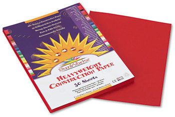 SunWorks® Construction Paper,  58 lbs., 9 x 12, Red, 50 Sheets/Pack