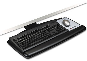3M Lever-Adjust Standard Keyboard Tray,  Standard Platform, 21-3/4" Track, Black