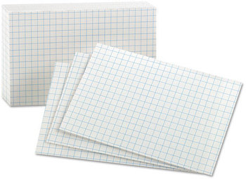 Oxford® Grid Index Cards,  3 x 5, White, 100/Pack