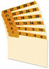 A Picture of product OXF-03532 Oxford® Manila Index Card Guides with Laminated Tabs,  Daily, 1/5 Tab, Manila, 3 x 5, 31/Set